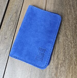 Portland Leather Goods Joni Blue Suede Passport Wallet